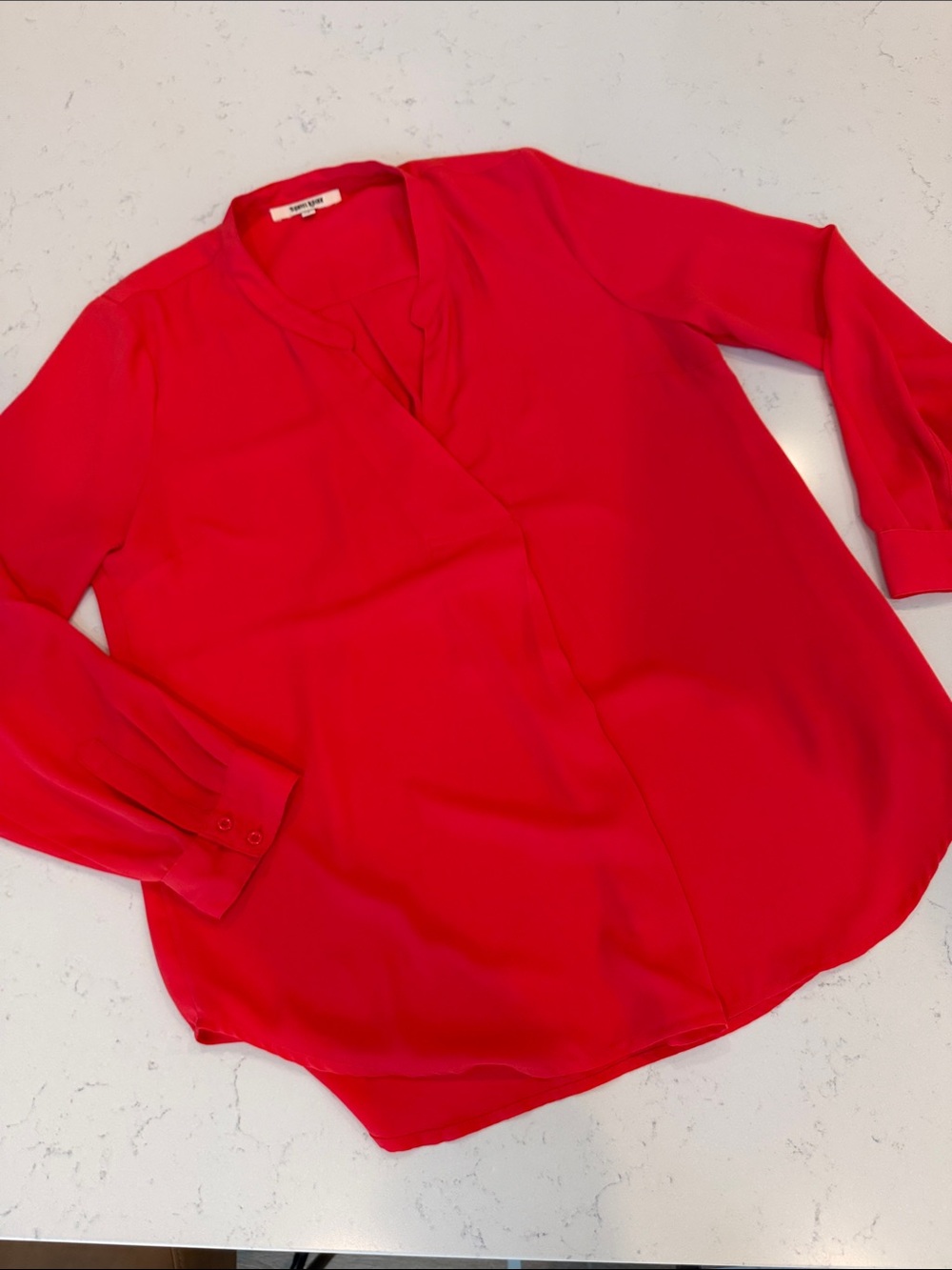 Daniel Rainn Vibrant Red Surplice Blouse